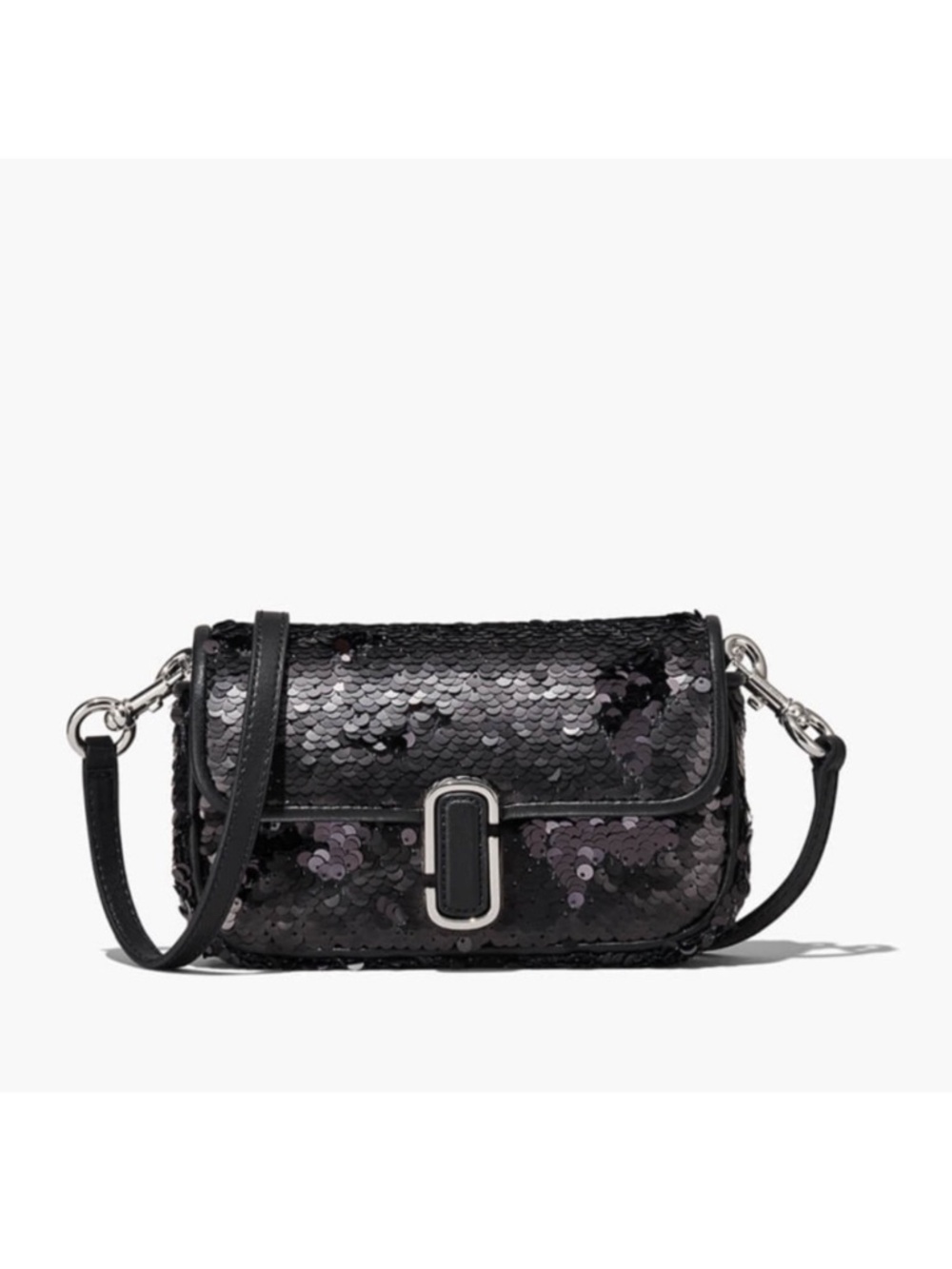MARC JACOBS The Sequin J Black Sequin Bag
